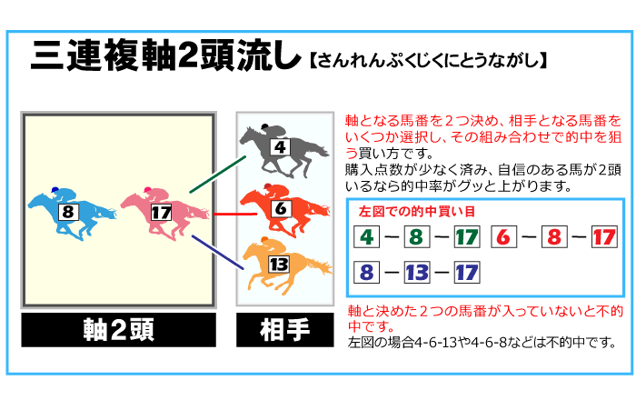 三連複軸2頭流し