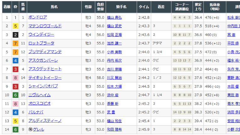 レース結果