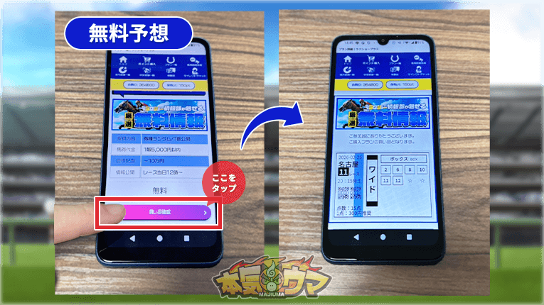 ラクショープラスの無料予想の内容