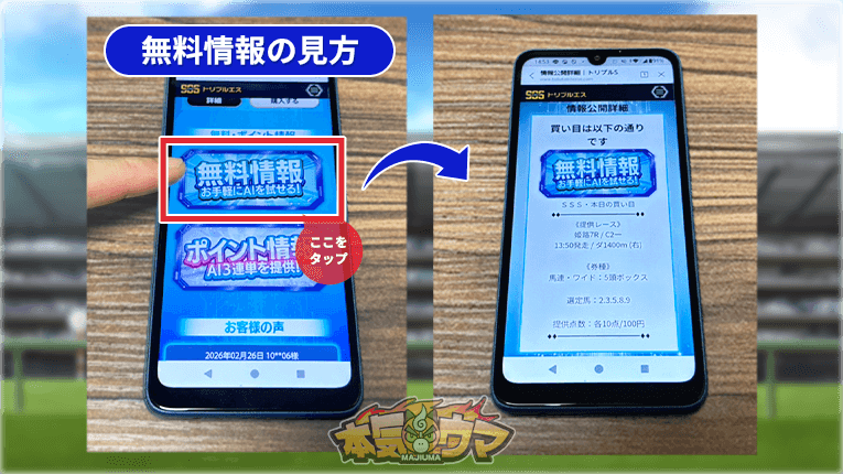 トリプルエスの無料情報の見方