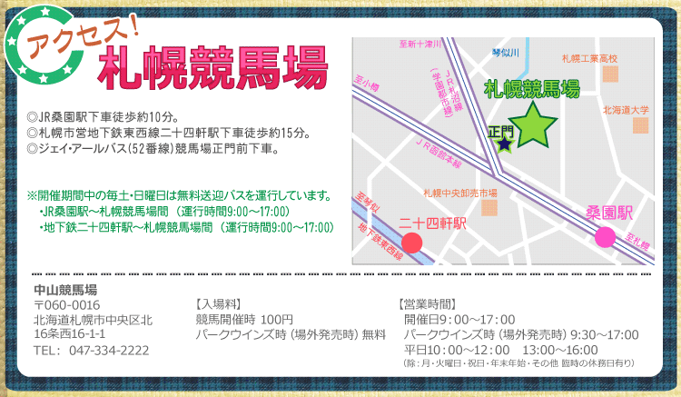 札幌競馬場へのアクセス